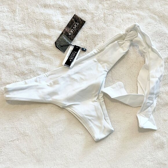 NWT Tavik Goldie Swim Bottom in Ribbed White - Extra Small - Picture 5 of 6